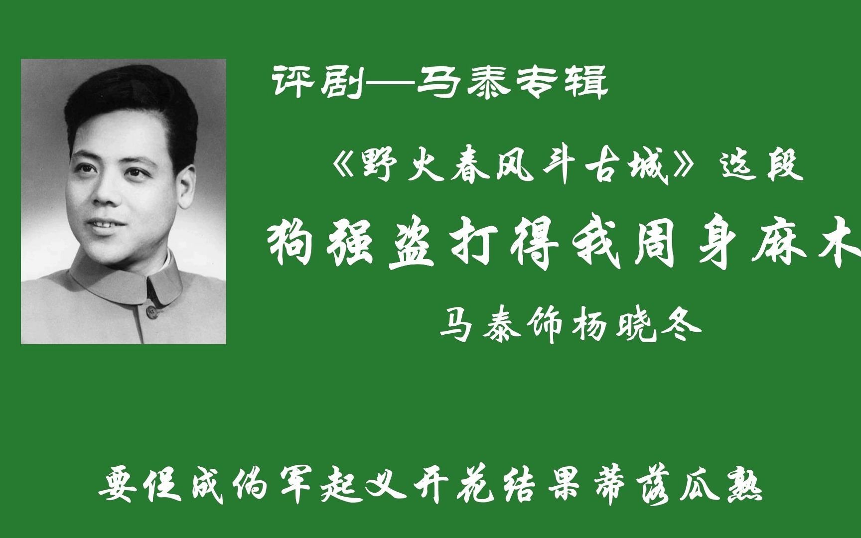 评剧《野火春风斗古城》马泰唱段