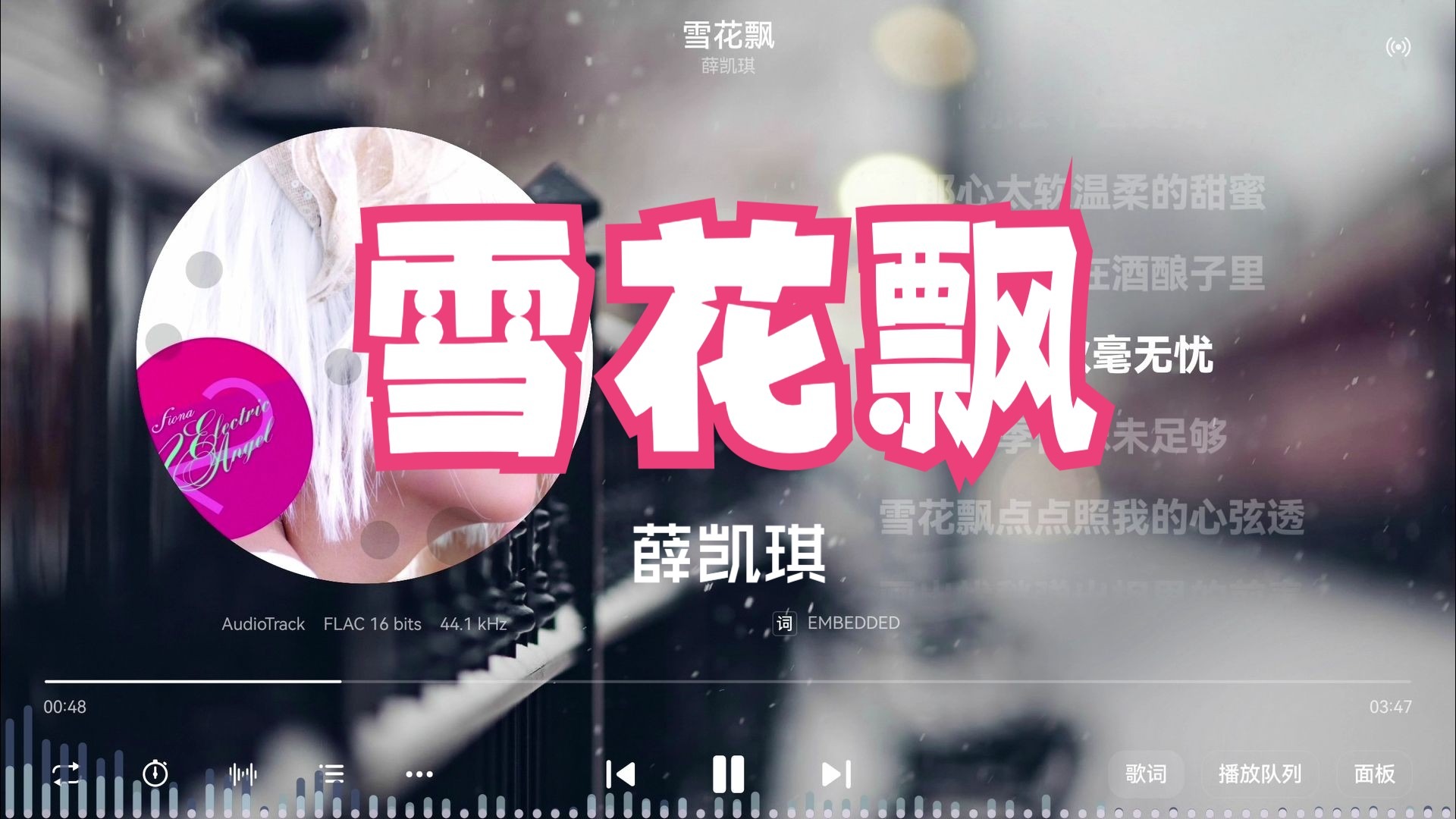 薛凯琪《雪花飘》“尝尝一颗东洋乌梅,再给我一个甜梅”-【Hi-Res无损】